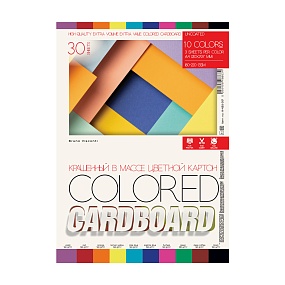 Набор цветного картона BrunoVisconti®
А4 (210 х 297 мм), 30 листов, 10 цветов , 180 г/кв.м крашенный в массе 
BRIGHT COLORS
Арт. 11-430-317