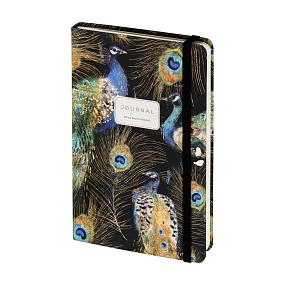 ЗАПИСНАЯ КНИЖКА "МЕГАПОЛИС ЖУРНАЛ" А5, 100 Л.  НА РЕЗИНКЕ, "ФАУНА.ПАВЛИНЫ",  ЛИНЕЙКА
Арт. 3-479/17