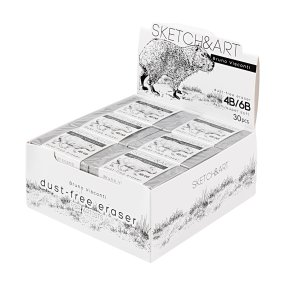 Ластик BrunoVisconti®
художественный,  (55х38 мм)
"Sketch&Art" 4B/6B, серый
Арт. 42-0087