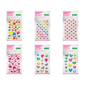 НАКЛЕЙКИ ОБЪЕМНЫЕ " СЕРДЕЧКИ" 6 ВИДОВ
Арт. 2-142/01