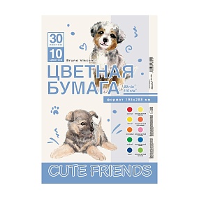Набор цветной бумаги BrunoVisconti®
А4, 30 листов, 10 цветов , 80 г/кв.м, 115 г/кв.м  бумага
CUTEFRIENDS
Арт. 11-430-356