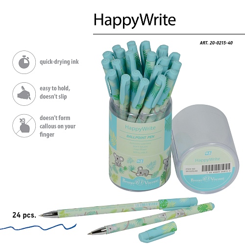 Ручка BrunoVisconti®
шариковая, 0.5 мм, синяя
HappyWrite «КОАЛЫ - ОЧАРОВАШКИ »
Арт. 20-0215/40: фото #2