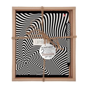 НАБОР ПОДАРОЧНЫЙ "BLACK&WHITE. Полоски" (ДВЕ ТЕТРАДИ И РУЧКА)
Арт. 7-48-1210-2/4