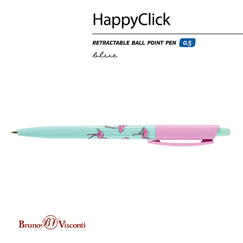 Ручкa BrunoVisconti
шариковая автоматическая, 0.5 мм, синяя
HappyClick «ФЛАМИНГО»
Арт. 20-0241/24: фото #4