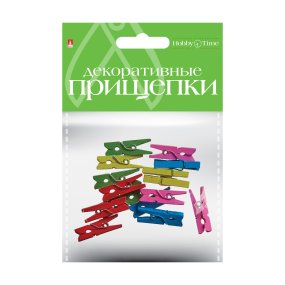 ДЕКОРАТИВНЫЕ ПРИЩЕПКИ. НАБОР №4 "ЯРКИЕ ЦВЕТА. МИКС". 25 ММ. ( 10 ЦВЕТОВ ) 
Арт. 2-360/04